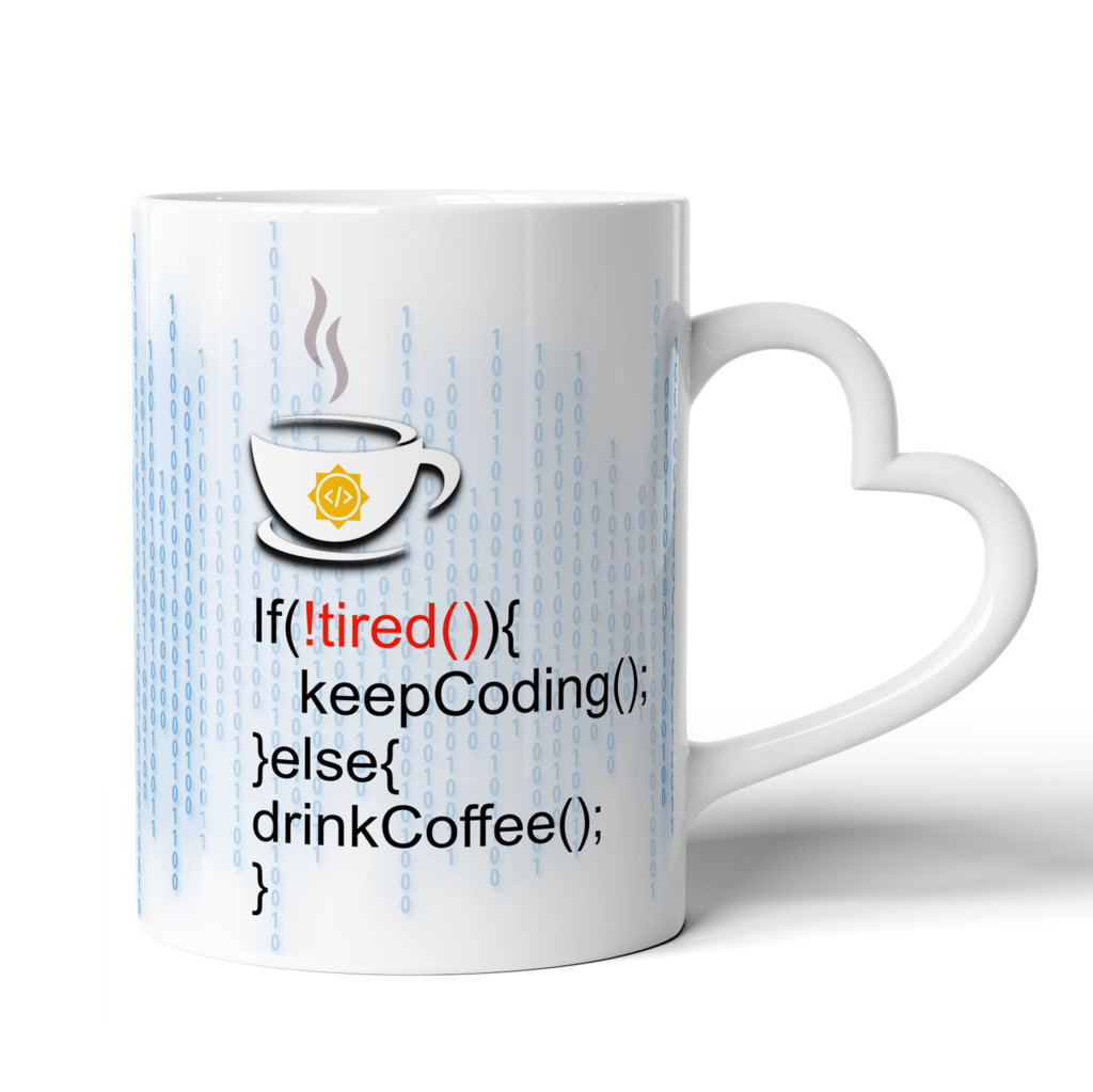 Printed Ceramic Coffee Mug | Mugs For Programmer | If Not Tired Keep Coding else drink Coffee  |325 Ml 